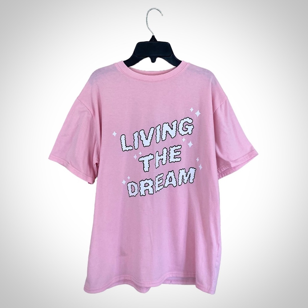 Shein Light Pink Oversized Graphic Tee